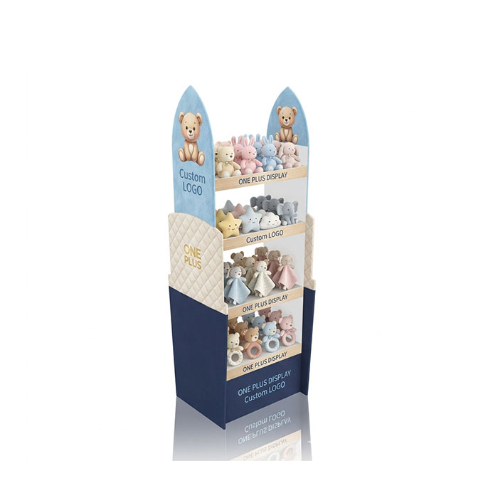 Custom Cardboard Display Stand for Dolls & Plush Toys | Retail Floor Merchandiser SKU-202609082248105