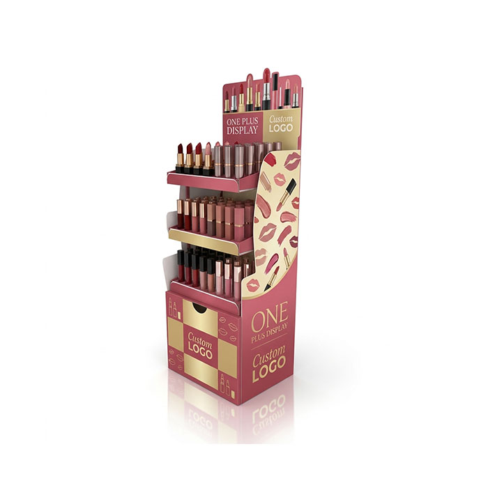 Custom Cardboard Display Stand for Lipsticks & Cosmetics | Retail Floor Merchandiser SKU-202609100552835