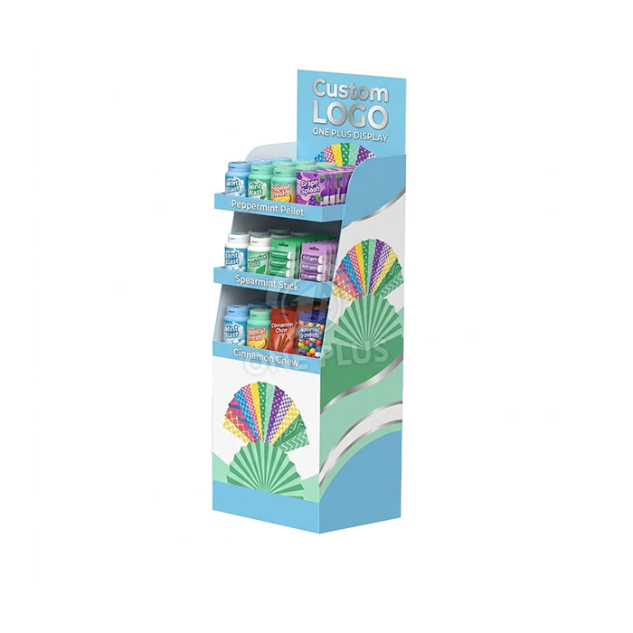 Custom Cardboard Display Stand for Chewing Gum & Mints | Retail Floor Merchandiser SKU-202609101202884