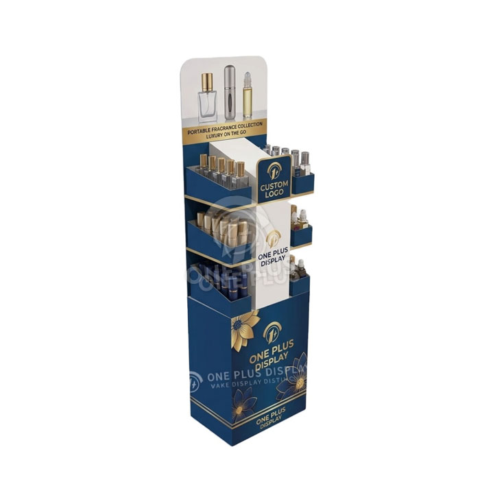 Custom Cardboard Display Stand for Perfumes & Fragrance Bottles | Retail Floor Merchandiser SKU-202609101300789