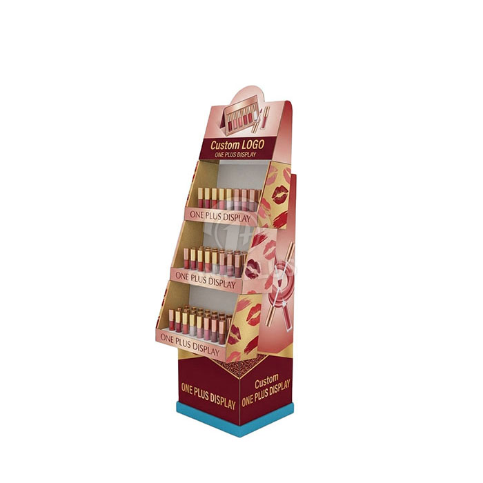 Custom Cardboard Display Stand for Lipsticks & Cosmetics | Retail Floor Merchandiser SKU-202609150602316