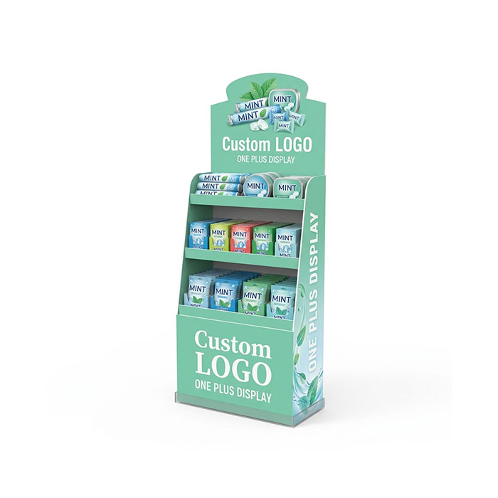 Custom Cardboard Display Stand for Chewing Gum & Mints | Retail Floor Merchandiser SKU-202609150819308