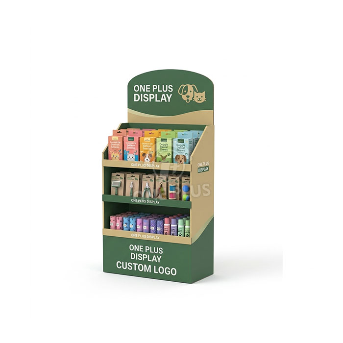 Custom Cardboard Display Stand for Pet Tools & Care Accessories | Retail Floor Merchandiser SKU-202609160608128