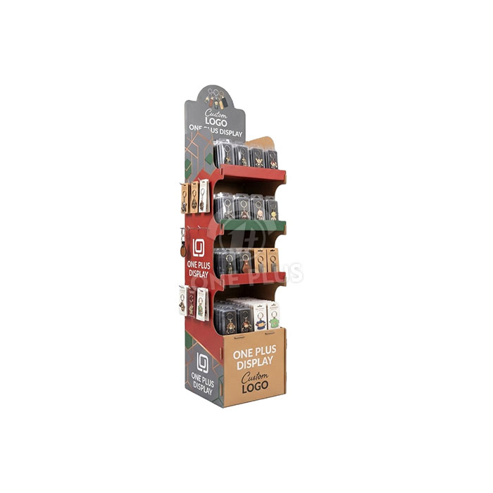 Custom Cardboard Display Stand for Keychains & Small Souvenir Gifts | Retail Floor Merchandiser SKU-202609160751470